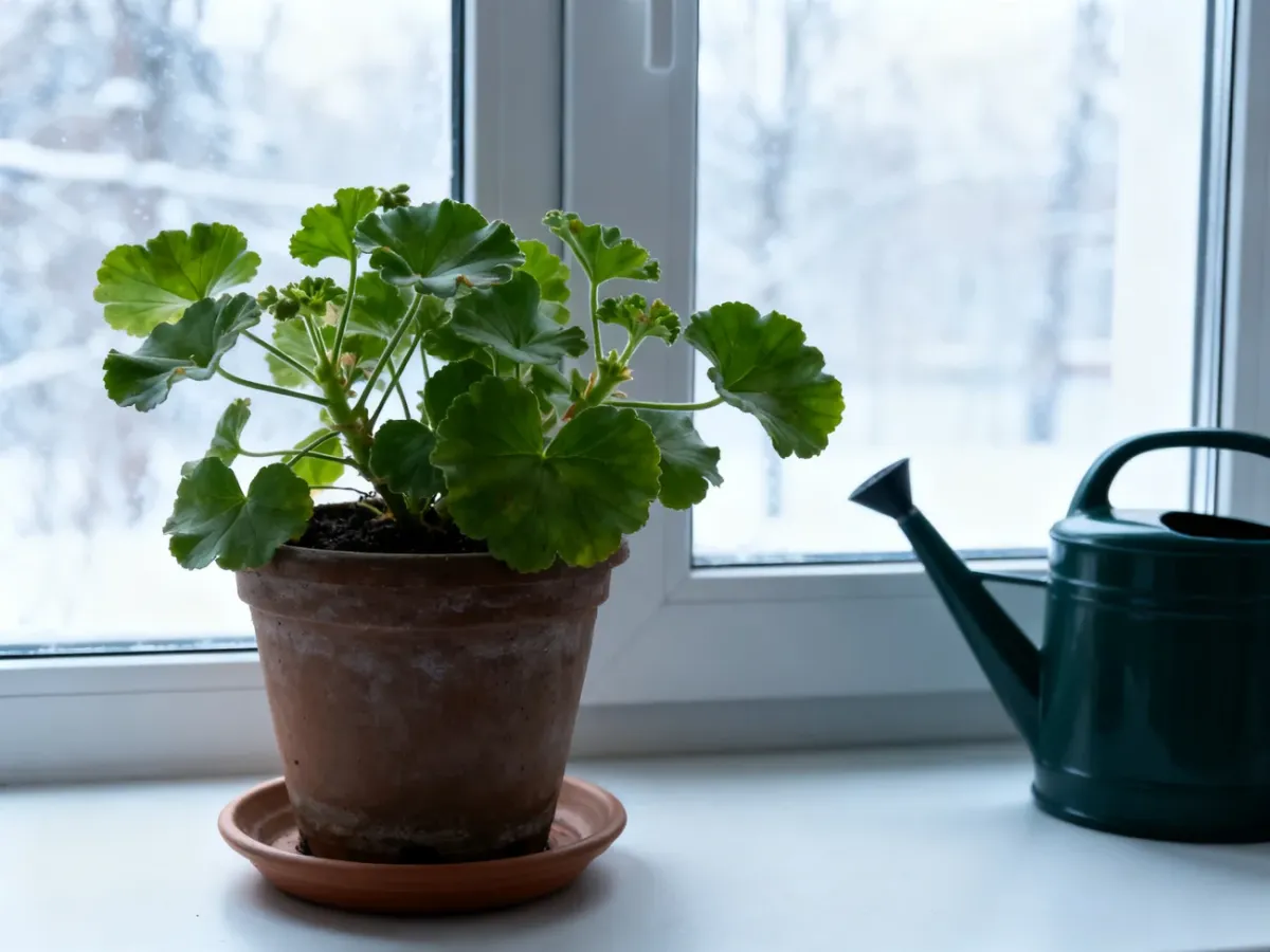 Pelargonia zimująca w jasnym, chłodnym i przewiewnym miejscu